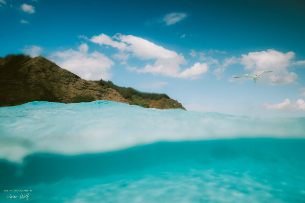 Eigenen Impuls leben: Ozean und Himmel verschmelzen im klaren Wasser und spiegeln Manifestoren kraftvolle Selbstbewegung.